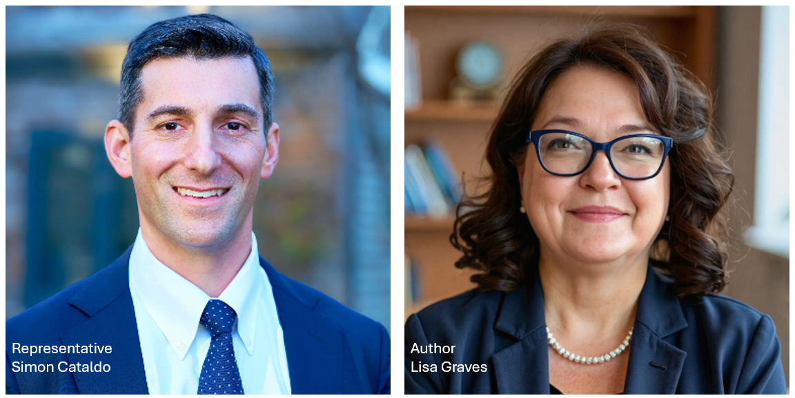 The featured image for January 6th Rule of Law? With Representative Simon Cataldo & Author Lisa Graves