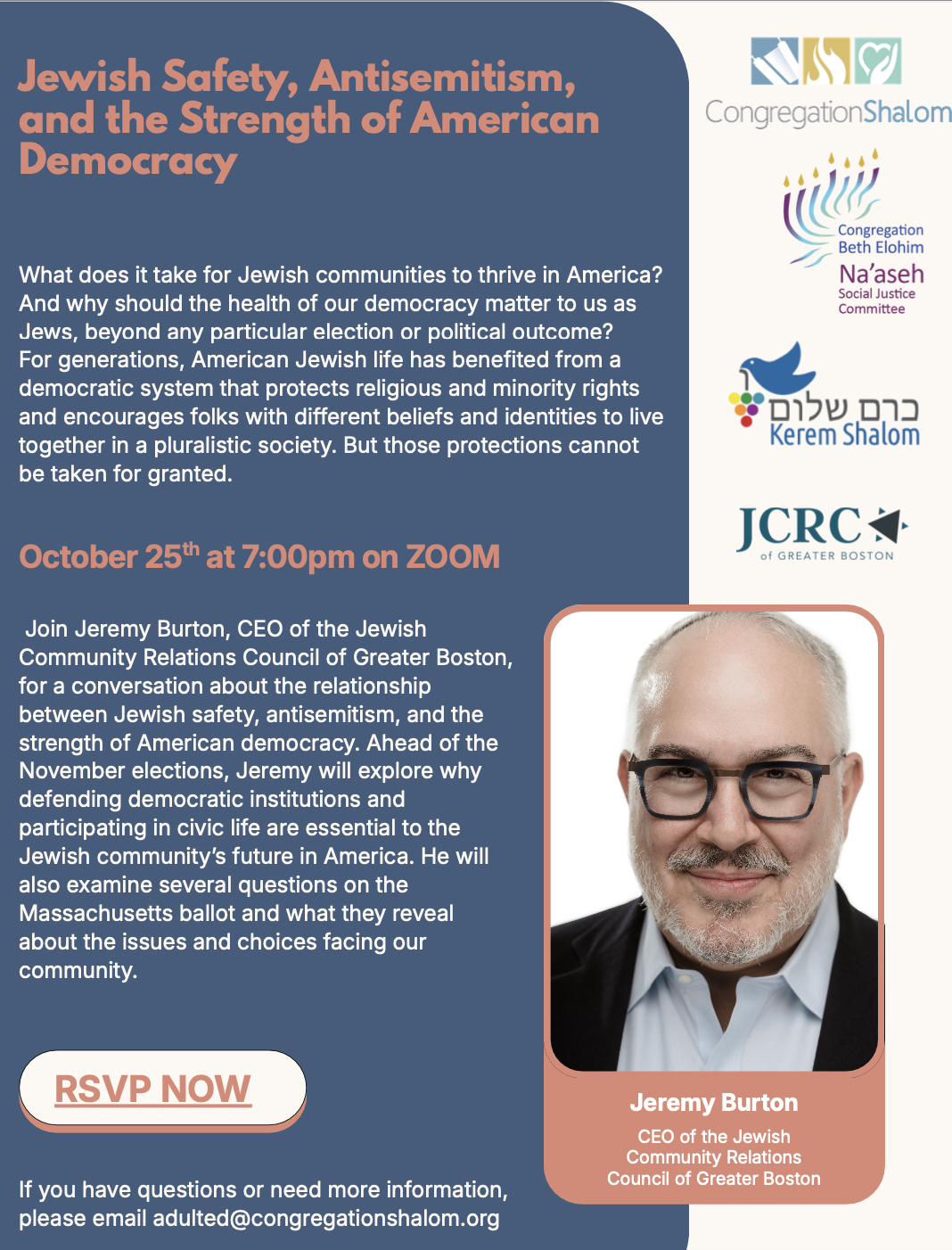 The featured image for Jewish Safety, Antisemitism & the Strength of American Democracy with Jeremy Burton